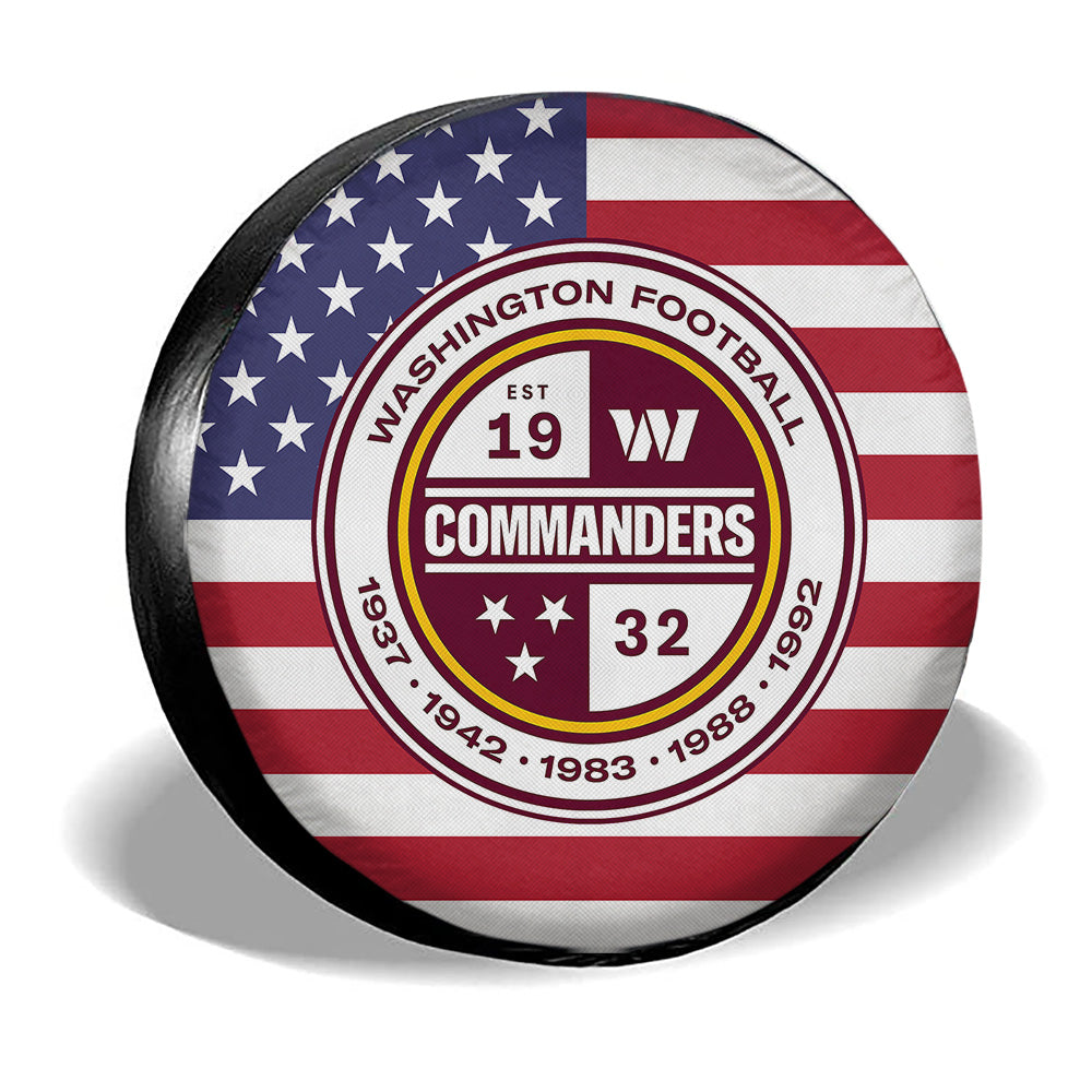 Washington Commanders Spare Tire Covers Custom US Flag Style - Gearcarcover - 3
