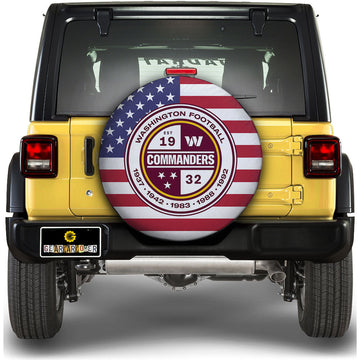Washington Commanders Spare Tire Covers Custom US Flag Style - Gearcarcover - 1