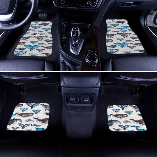 Watercolor Whale Tails Car Floor Mats - Gearcarcover - 2