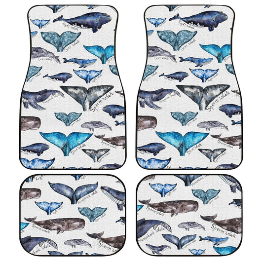 Watercolor Whale Tails Car Floor Mats - Gearcarcover - 1