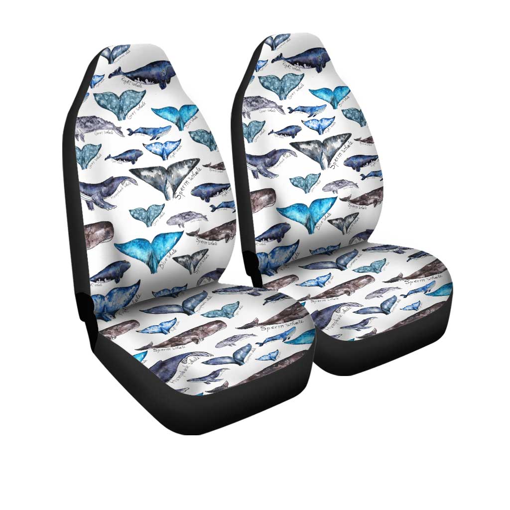 Watercolor Whale Tails Car Seat Covers - Gearcarcover - 3