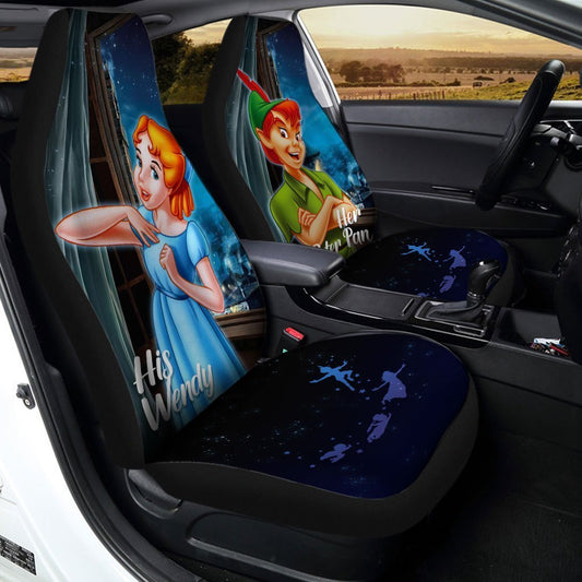 Wendy Darling and Peter Pan Car Seat Covers Custom Couple Car Accessories - Gearcarcover - 2