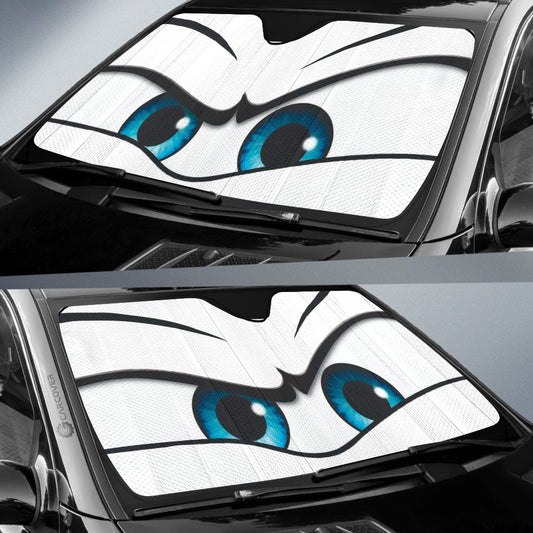 White Angry Eyes Car Sunshade Custom Funny Car Accessories - Gearcarcover - 2