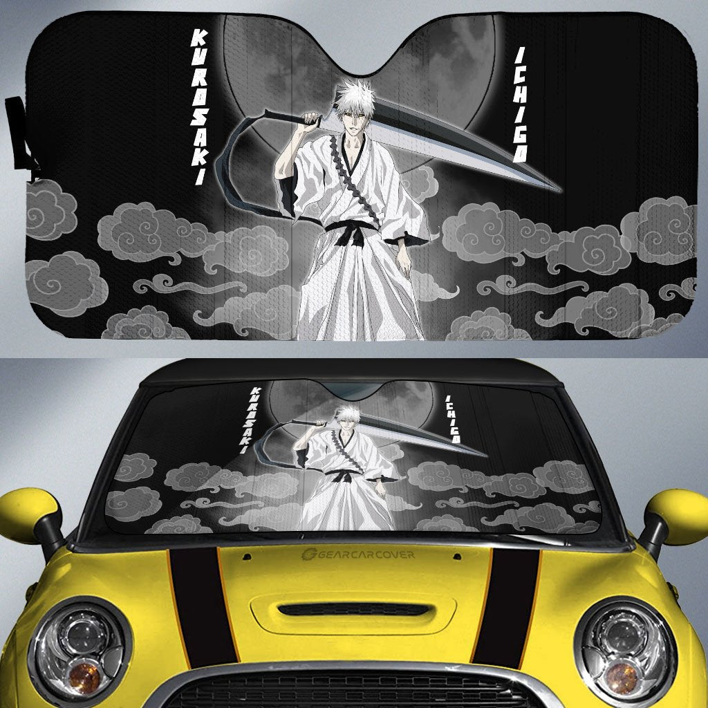 White Ichigo Car Sunshade Custom Bleach Anime Car Accessories - Gearcarcover - 1