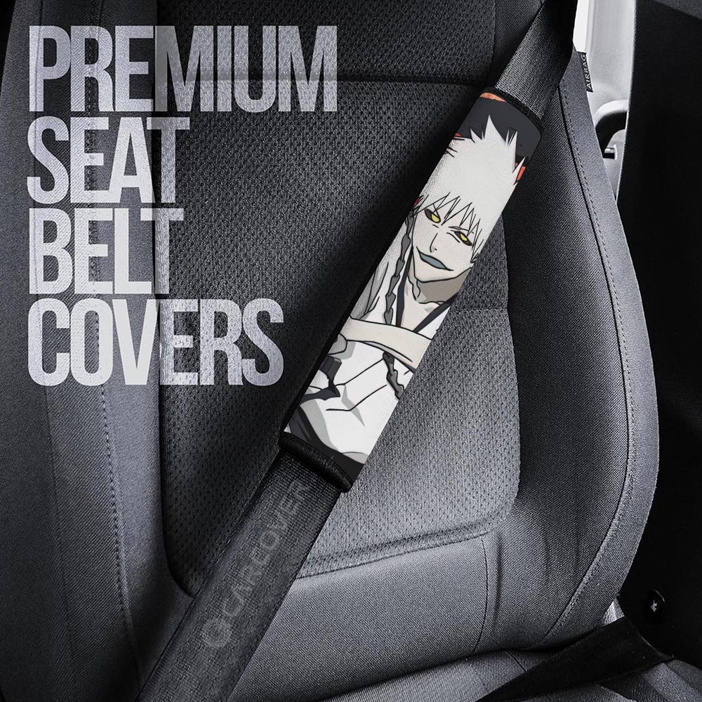 White Ichigo Seat Belt Covers Custom Bleach Anime Car Accessories - Gearcarcover - 2