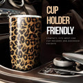 Wild Cheetah Skin Print Tumbler Cup Custom Brown Stainless Steel - Gearcarcover - 3