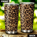Wild Cheetah Skin Print Tumbler Cup Custom Brown Stainless Steel - Gearcarcover - 2