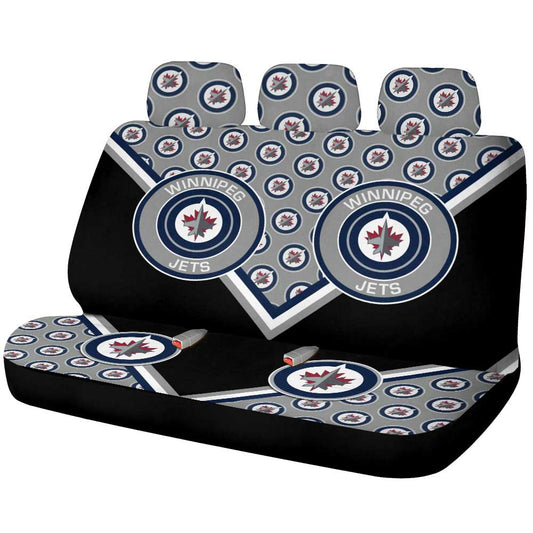 Winnipeg Jets Car Back Seat Cover Custom Car Decorations For Fans - Gearcarcover - 1