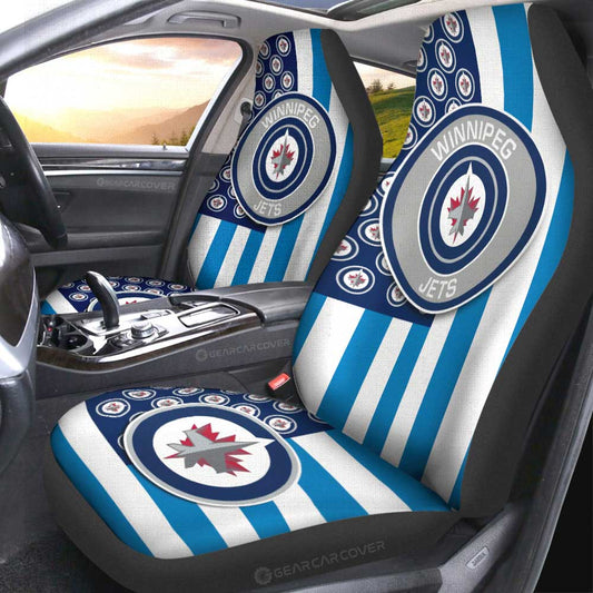 Winnipeg Jets Car Seat Covers Custom US Flag Style - Gearcarcover - 2