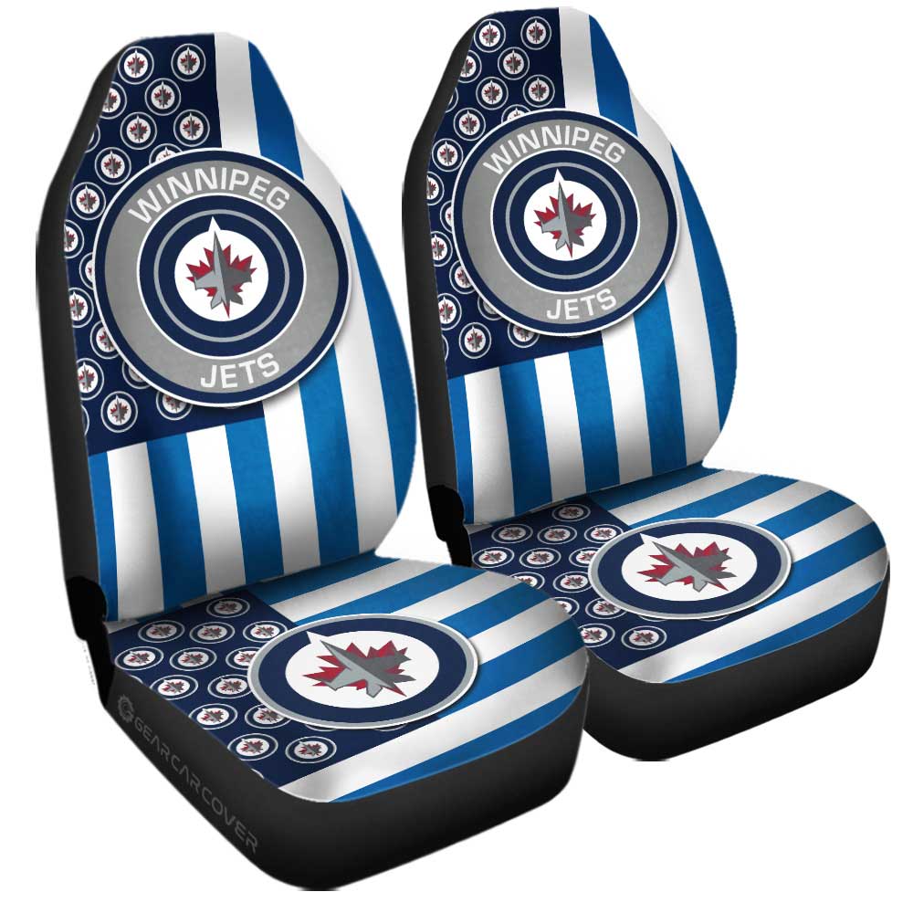 Winnipeg Jets Car Seat Covers Custom US Flag Style - Gearcarcover - 3