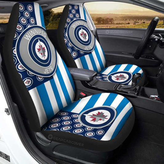 Winnipeg Jets Car Seat Covers Custom US Flag Style - Gearcarcover - 1
