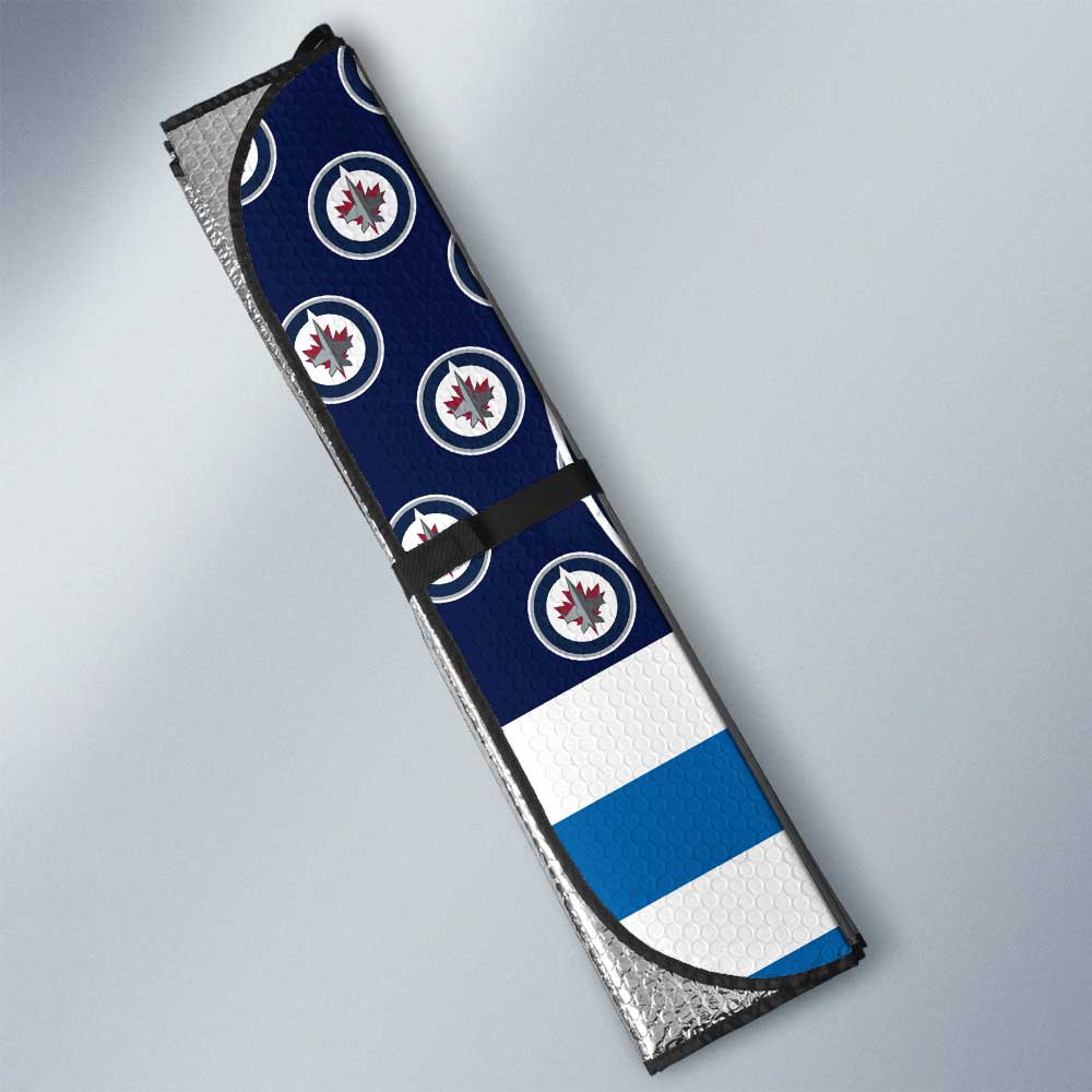 Winnipeg Jets Car Sunshade Custom US Flag Style - Gearcarcover - 3