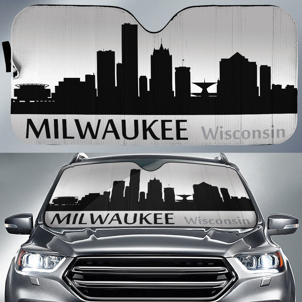 Wisconsin Milwaukee Skyline Car Sunshade Custom Car Accessories - Gearcarcover - 1