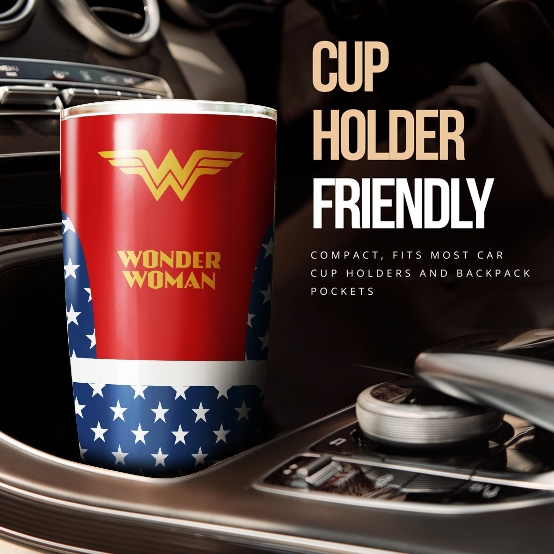 Wonder Woman Uniform Tumbler Cup Custom Car Interior Accessories - Gearcarcover - 2