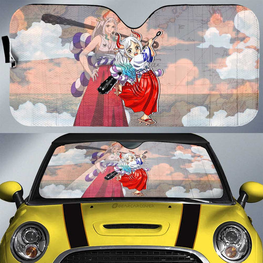 Yamato Car Sunshade Custom One Piece Map Car Accessories For Anime Fans - Gearcarcover - 1