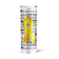 Yellow Breast Cancer Awareness Tall Glitter Tumbler - Gearcarcover - 4