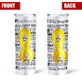 Yellow Breast Cancer Awareness Tall Glitter Tumbler - Gearcarcover - 2