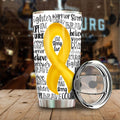 Yellow Breast Cancer Awareness Tumbler Stainless Steel - Gearcarcover - 1