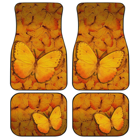 Yellow Butterfly Car Floor Mats Custom Butterfly Car Accessories - Gearcarcover - 1