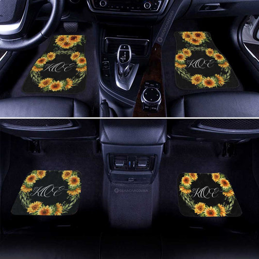 Yellow Flowers Car Floor Mats Custom Personalized Name Car Accessories - Gearcarcover - 2