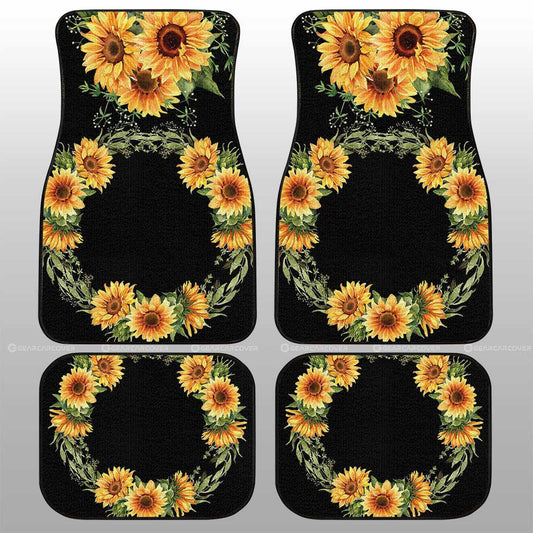 Yellow Flowers Car Floor Mats Custom Personalized Name Car Accessories - Gearcarcover - 1