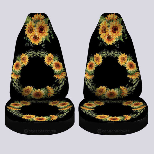 Yellow Flowers Car Seat Covers Custom Personalized Name Car Accessories - Gearcarcover - 2