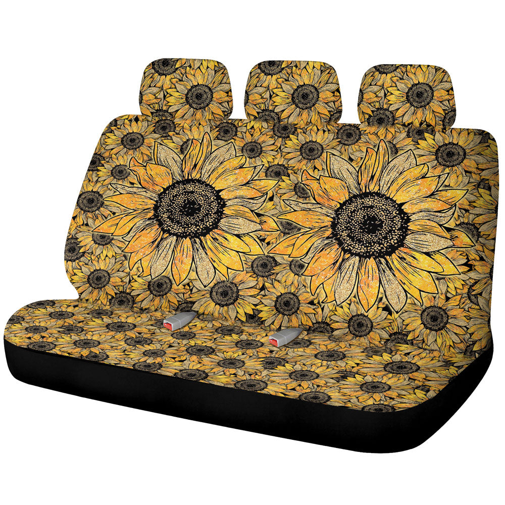 Yellow Sunflower Car Back Seat Cover Custom Car Accessories - Gearcarcover - 1