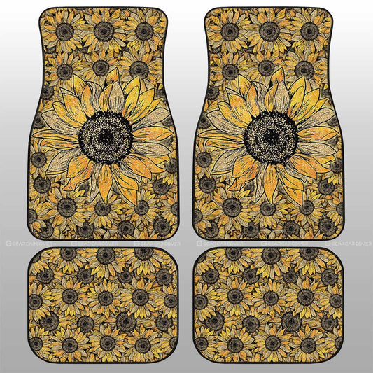Yellow Sunflower Car Floor Mats Custom Car Accessories - Gearcarcover - 2