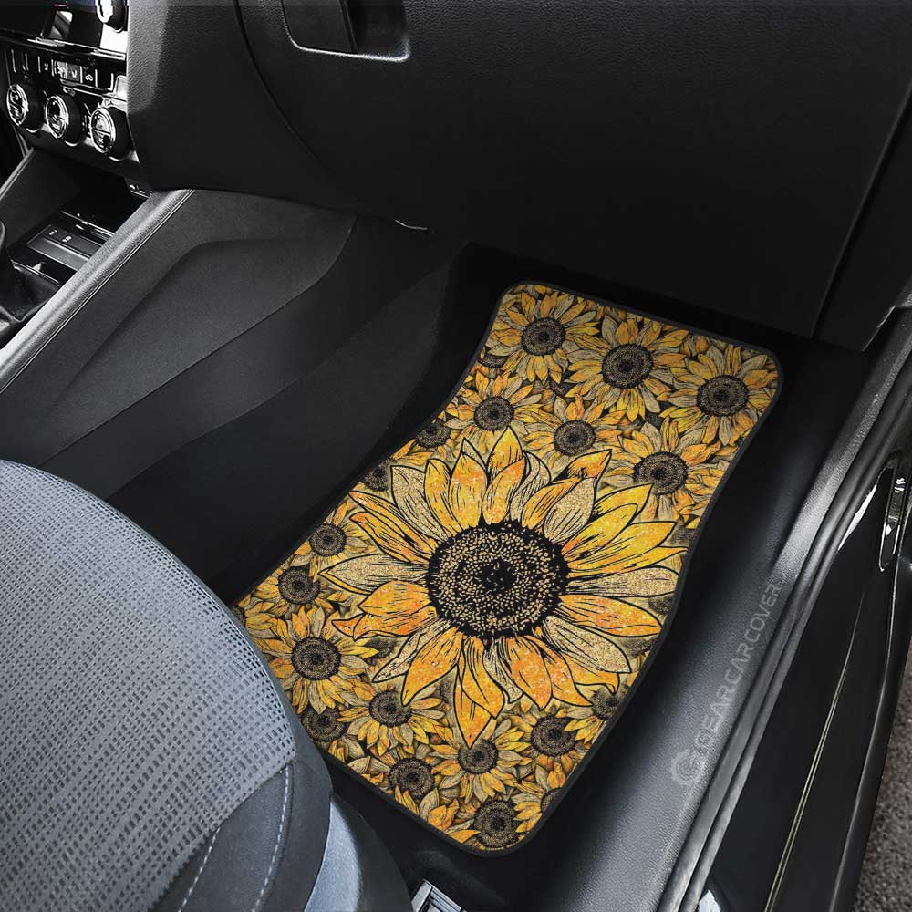 Yellow Sunflower Car Floor Mats Custom Car Accessories - Gearcarcover - 4