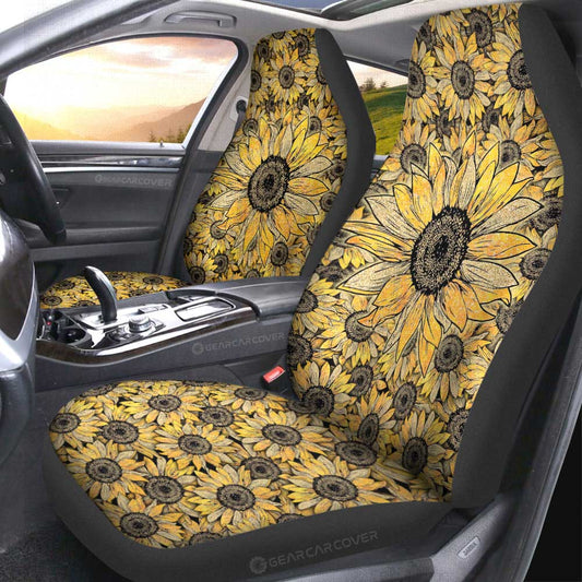 Yellow Sunflower Car Seat Covers Custom Car Accessories - Gearcarcover - 2