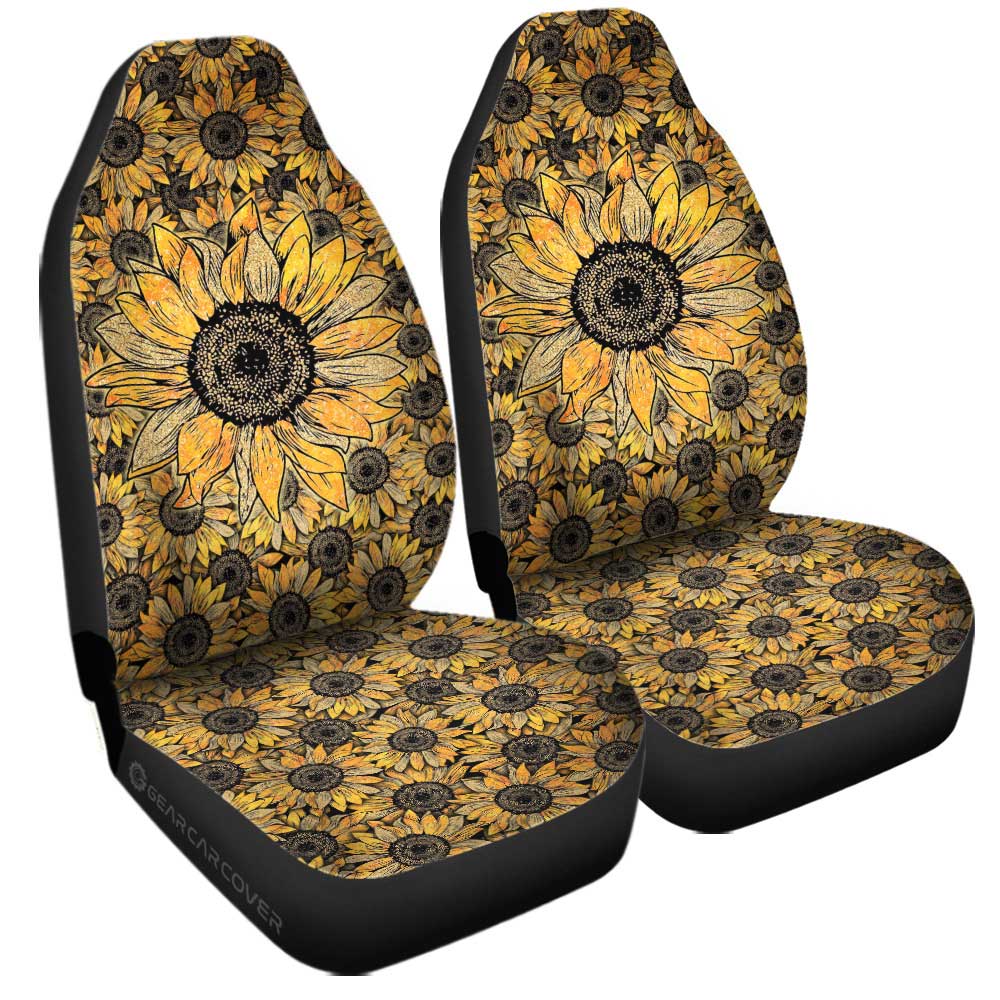 Yellow Sunflower Car Seat Covers Custom Car Accessories - Gearcarcover - 3