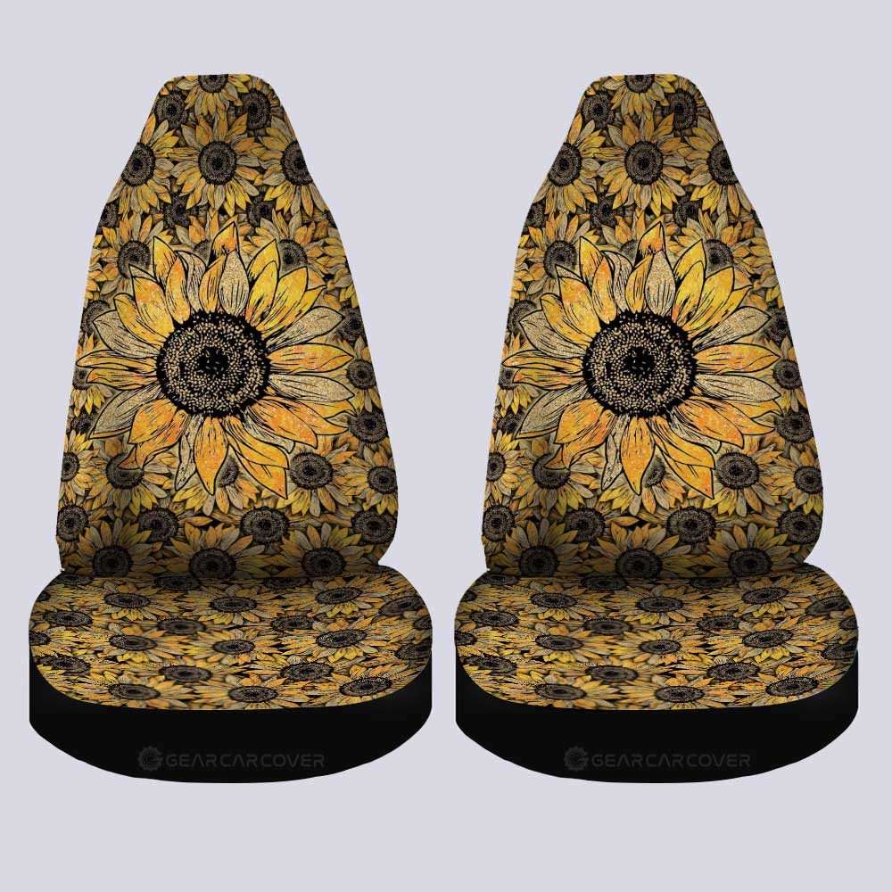 Yellow Sunflower Car Seat Covers Custom Car Accessories - Gearcarcover - 4