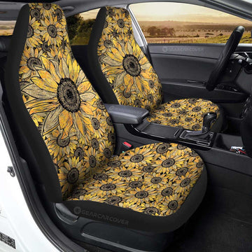 Yellow Sunflower Car Seat Covers Custom Car Accessories - Gearcarcover - 1