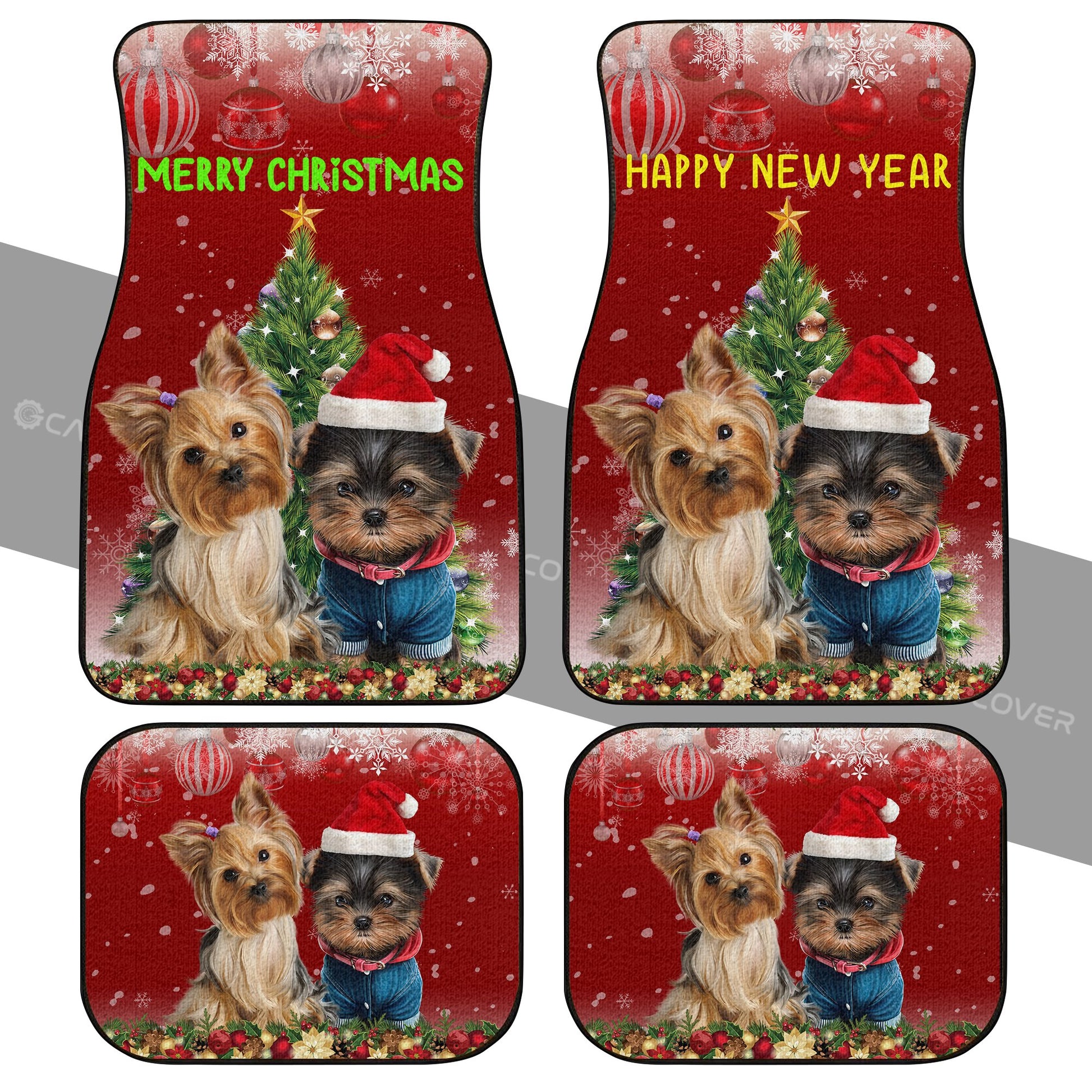 Yorkshire Terriers Dog Car Floor Mats Custom Christmas Car Interior Accessories - Gearcarcover - 2
