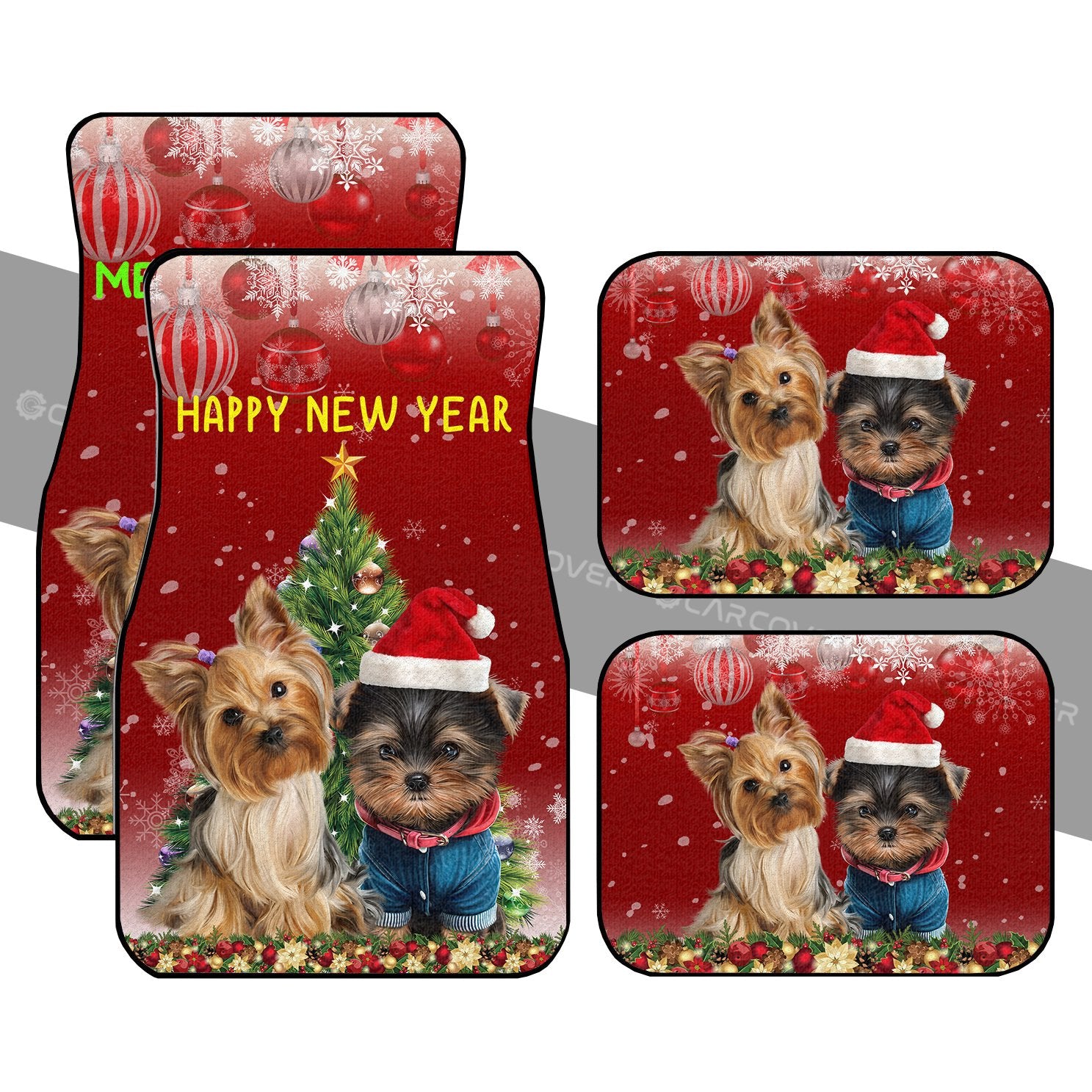 Yorkshire Terriers Dog Car Floor Mats Custom Christmas Car Interior Accessories - Gearcarcover - 1