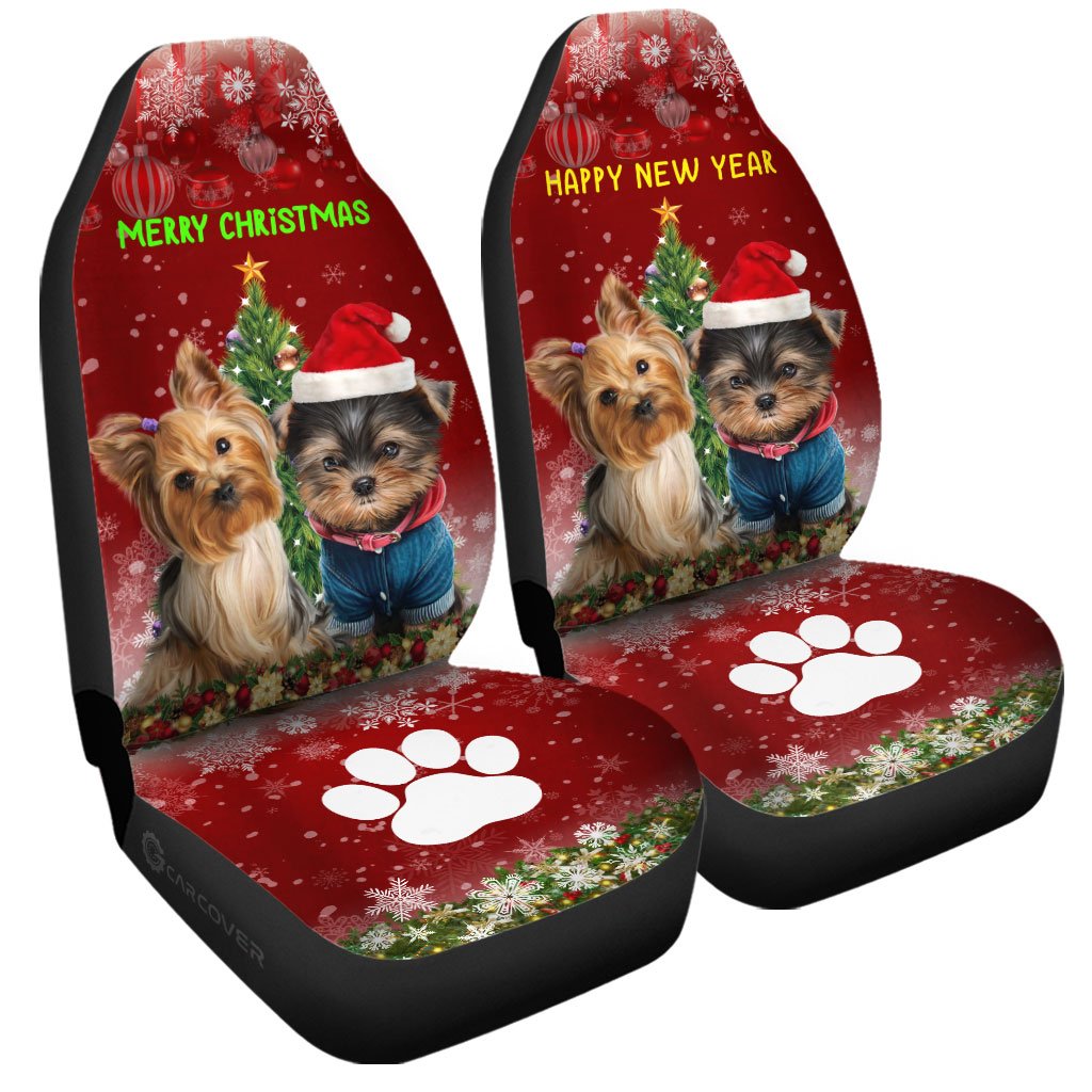 Yorkshire Terriers Dog Car Seat Covers Custom Christmas Car Interior Accessories - Gearcarcover - 3