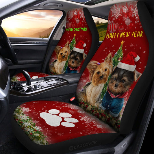Yorkshire Terriers Dog Car Seat Covers Custom Christmas Car Interior Accessories - Gearcarcover - 2