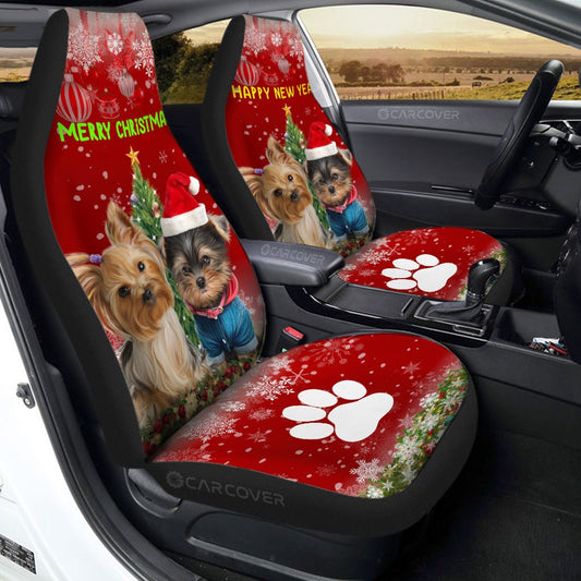 Yorkshire Terriers Dog Car Seat Covers Custom Christmas Car Interior Accessories - Gearcarcover - 1