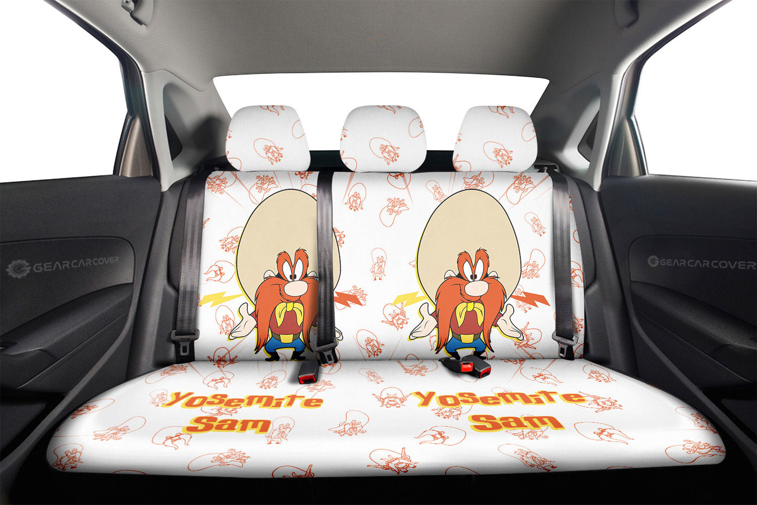 Yosemite Sam Car Back Seat Cover Custom Cartoon Car Accessories - Gearcarcover - 2