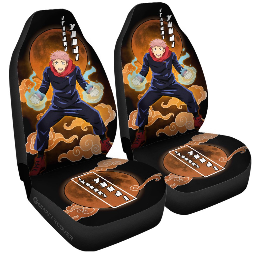 Yuji Itadori Car Seat Covers Custom Jujutsu Kaisen Anime Car Interior Accessories - Gearcarcover - 3