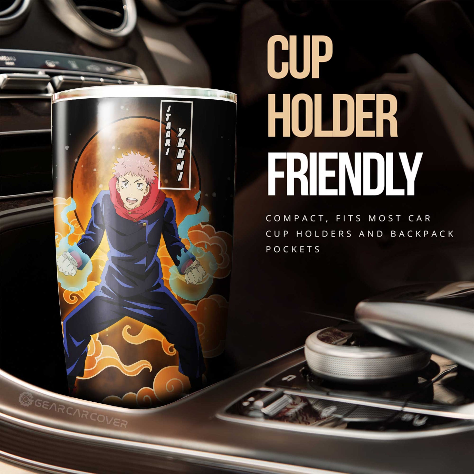 Yuji Itadori Tumbler Cup Custom Jujutsu Kaisen Anime Car Interior Accessories - Gearcarcover - 2