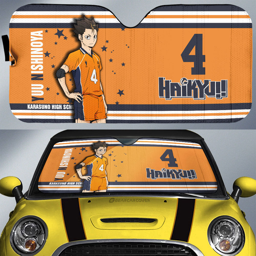 Yuu Nishinoya Car Sunshade Custom Haikyuu Anime Car Accessories - Gearcarcover - 1