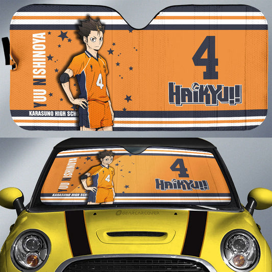 Yuu Nishinoya Car Sunshade Custom Haikyuu Anime Car Accessories - Gearcarcover - 1
