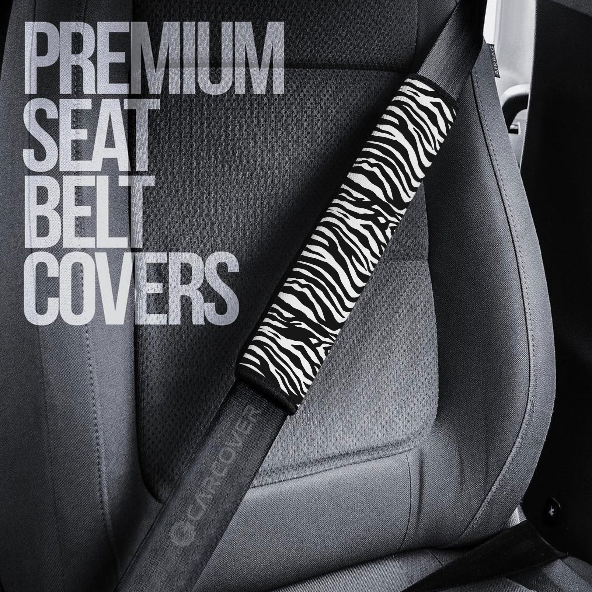 Zebra Seat Belt Covers Custom Animal Skin Printed Car Interior Accessories - Gearcarcover - 3