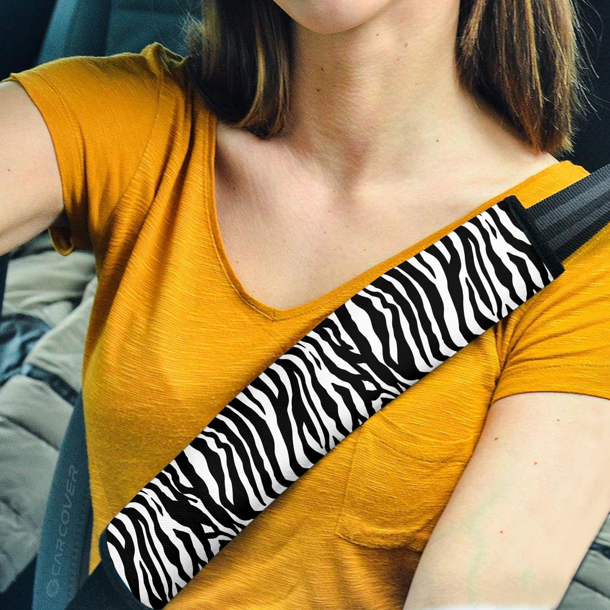 Zebra Seat Belt Covers Custom Animal Skin Printed Car Interior Accessories - Gearcarcover - 1