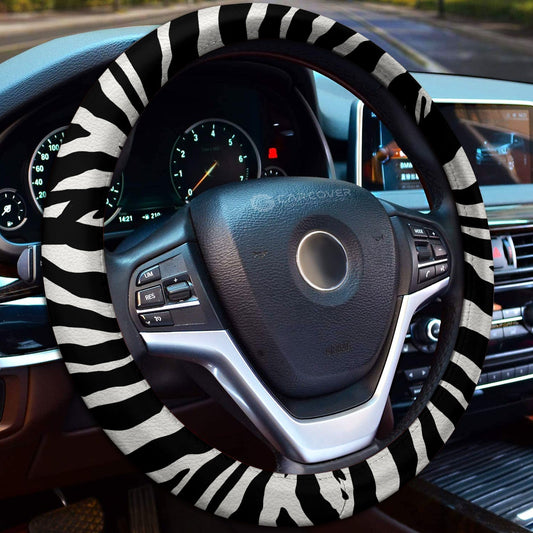 Zebra Steering Wheel Cover Custom Animal Skin Printed Car Interior Accessories - Gearcarcover - 2