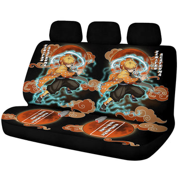 Zenitsu Agatsuma Car Back Seat Covers Custom Demon Slayer For Anime Fans - Gearcarcover - 1