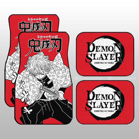 Zenitsu Agatsuma Car Floor Mats Custom Demon Slayer Anime Car Accessories Manga Style For Fans - Gearcarcover - 1