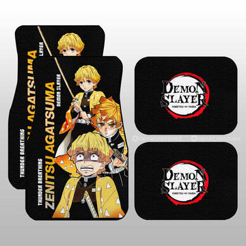 Zenitsu Agatsuma Car Floor Mats Custom Demon Slayer Anime - Gearcarcover - 1