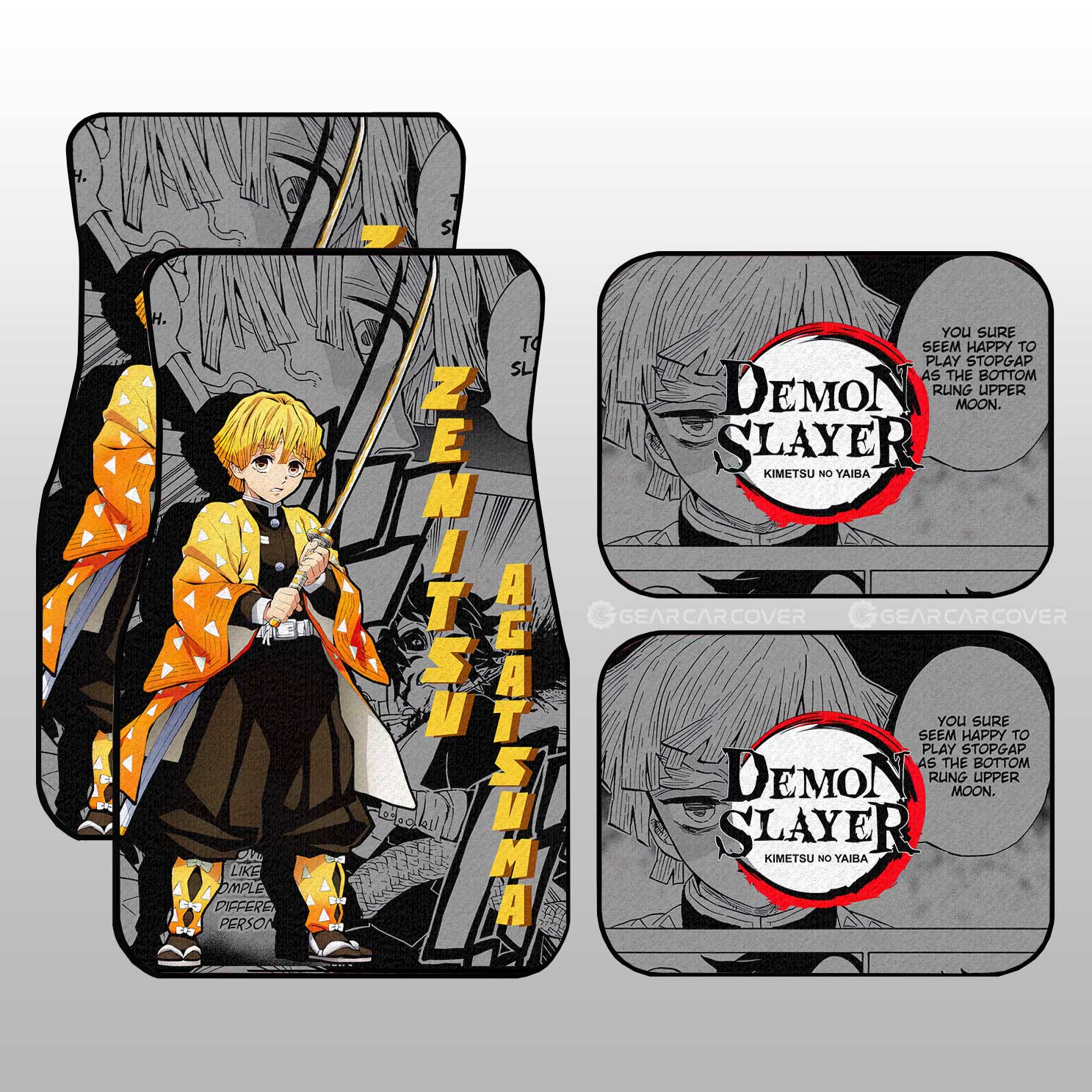 Zenitsu Agatsuma Car Floor Mats Custom Demon Slayer Anime Mix Mangas - Gearcarcover - 1